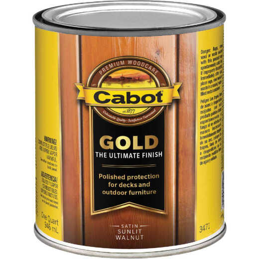 Cabot Gold Exterior Stain, Sunlit Walnut, 1 Qt.